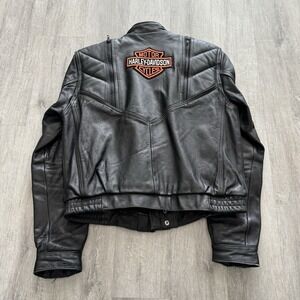 Vintage Leather Protech Apparel Harley Davidson Jacket Sz 40 Removable Liner
